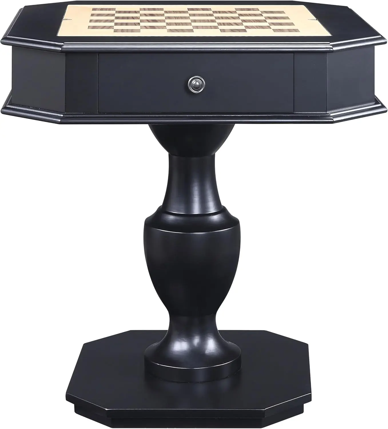 Galini 2-Drawer Wooden Game Table in Black