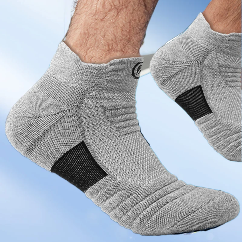 Calcetines de baloncesto para hombre, medias cortas de tobillo grueso, parte inferior de toalla, calcetines deportivos profesionales para correr y ciclismo, 3 pares