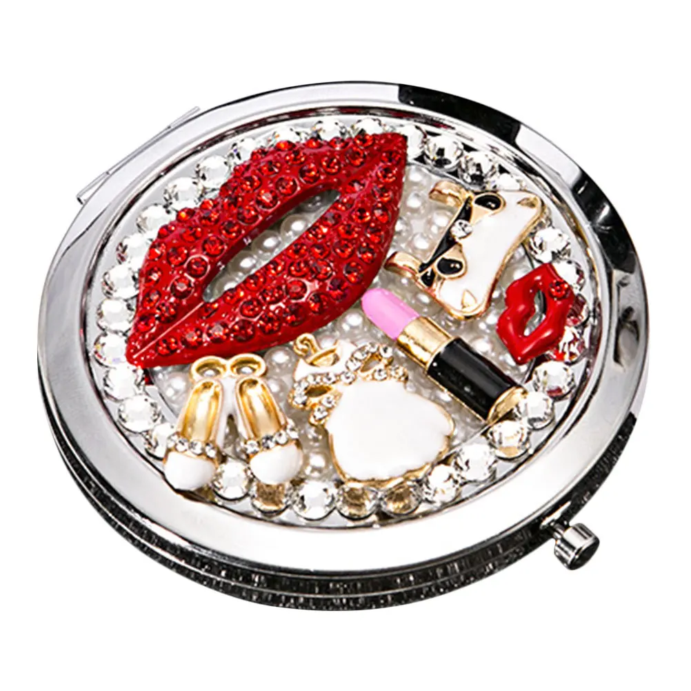 1pc Draagbare Dual-Side Cosmetica Voor Handheld Cosmetica Make-upspiegel Vrouwen Reizen Schoonheid Kleine Make-upspiegel Tool