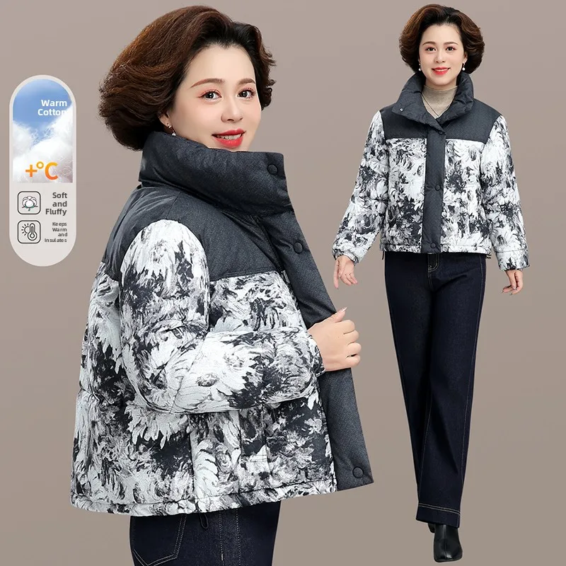 

New Chinese Sle Women's Cotton Jaet Autumn Winter Padded Coat Faion Bread ape Warmth Loose Fit Regular Sve Long