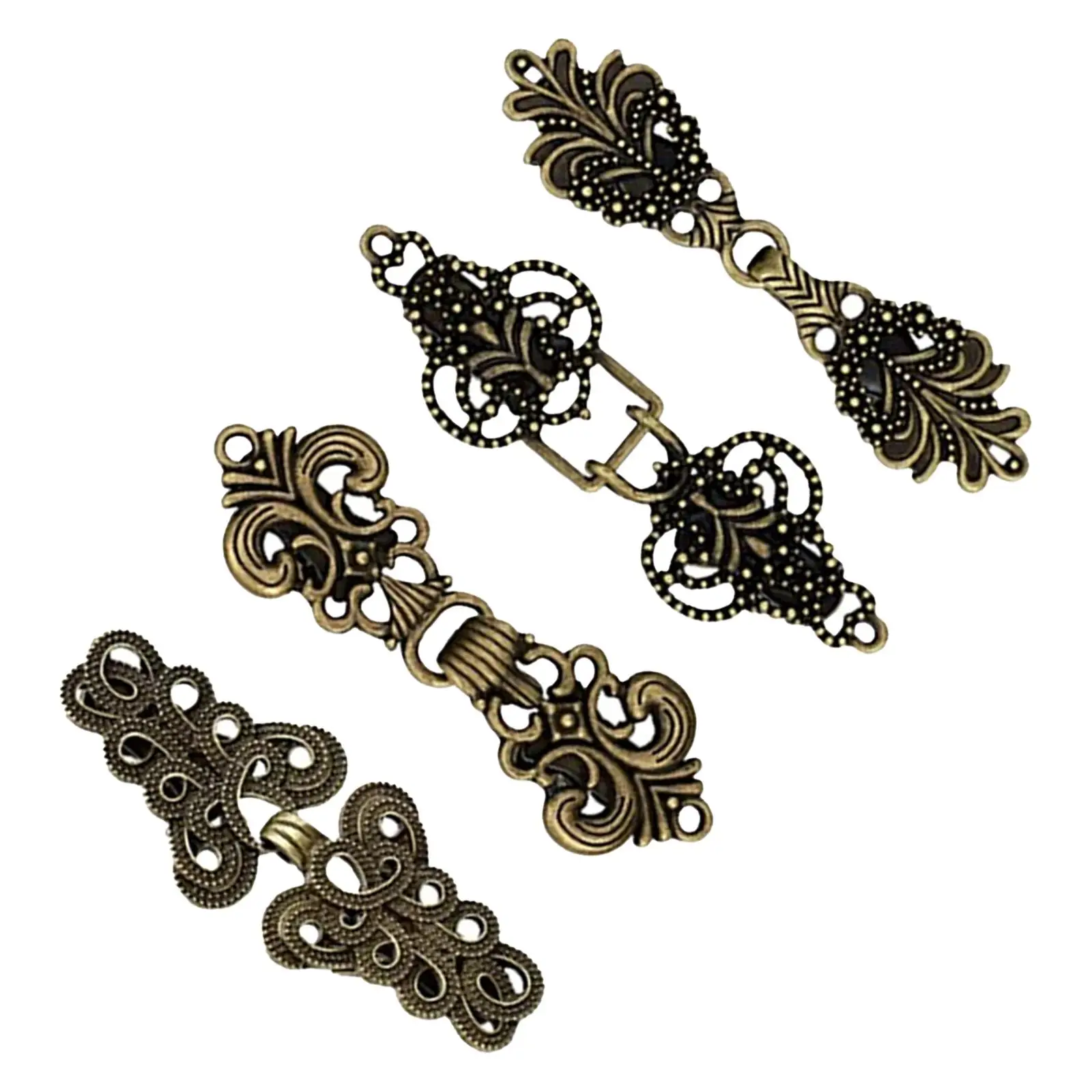 4 Pieces Sweater Clips Vintage Portable Medieval Brooch Alloy Clip Fasteners  for Cardigan Dresses Jackets Cape Scarf