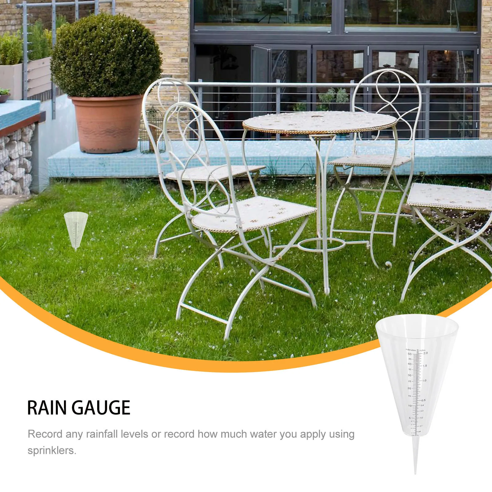 

1Pcs Rain Gauge Cone Shape Transparent Plastic Measuring Cup Outdoor Lawn Farming Rainfall Meter Rain Gauge Rainfall Meter