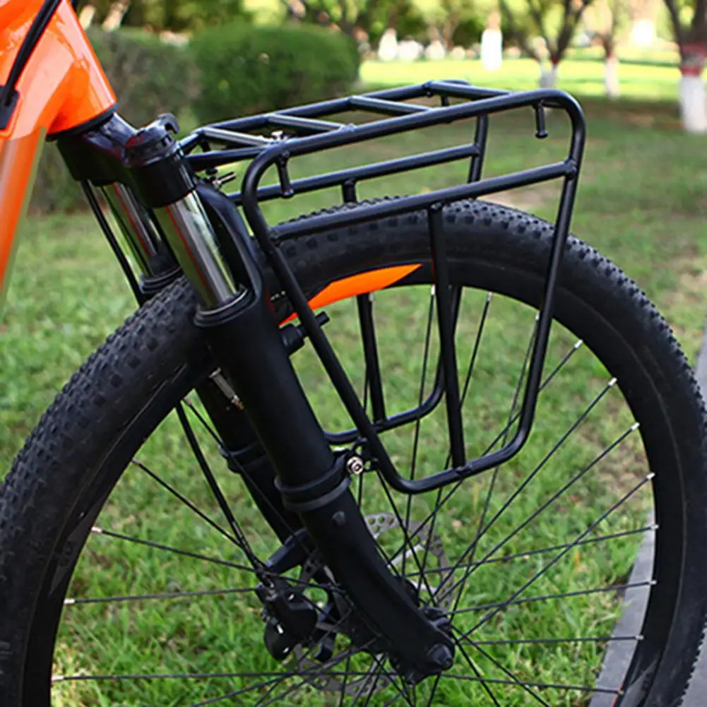 Bike Cargo Rack Front Fork Luggage Carrier Rack Steel Universal Mountain Road Bicycle Pannier Rack Cycling Accessories 자전거 짐칸 image 2