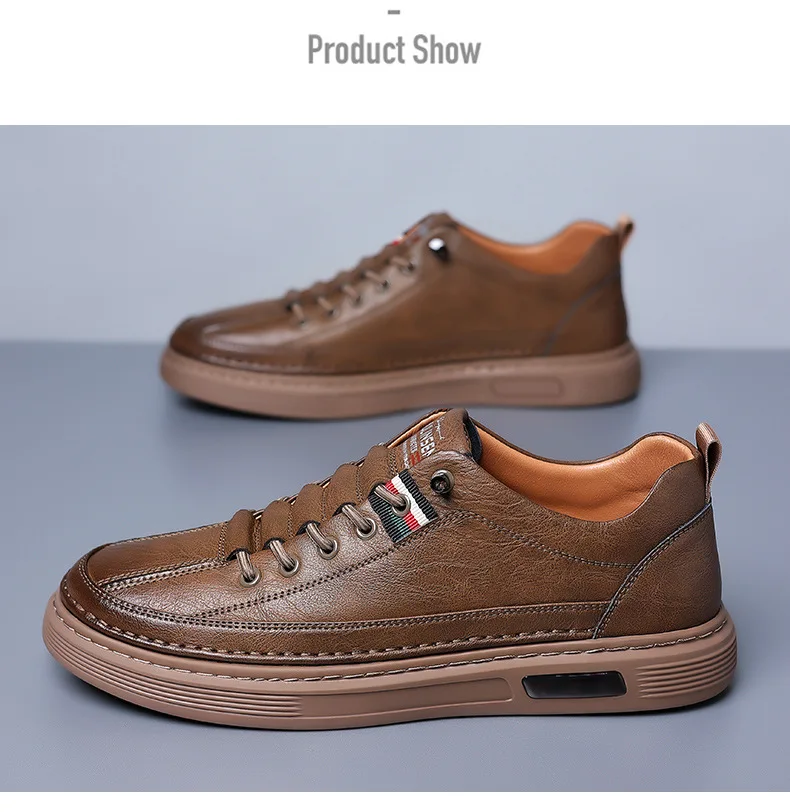 

Fashion Comfortable Sneakers Male Flat Slip-on Casual Shoes Brand Men's Casual New Leather Shoes for Men Non-slip Sports Shoes