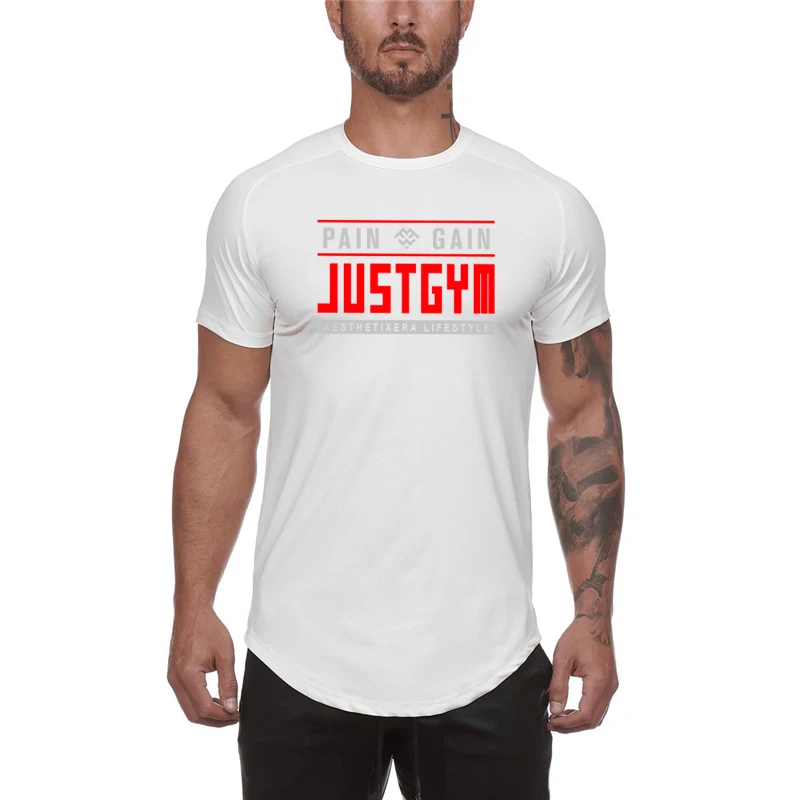 

Summer Mesh Quick Dry Fitness Men's Running T-shirts Moisture Wicking Training Shirt Gym Bodybuilding Short Sleeve Sportswear