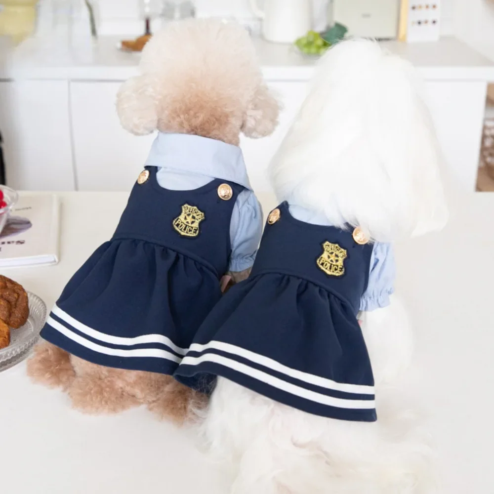 Pet Autumn Winter INS Dog School Uniform Skirt Cute Pleated Skirt Dog Shirt Pet Clothing Cat and Dog Clothing Pet Clothing Teddy