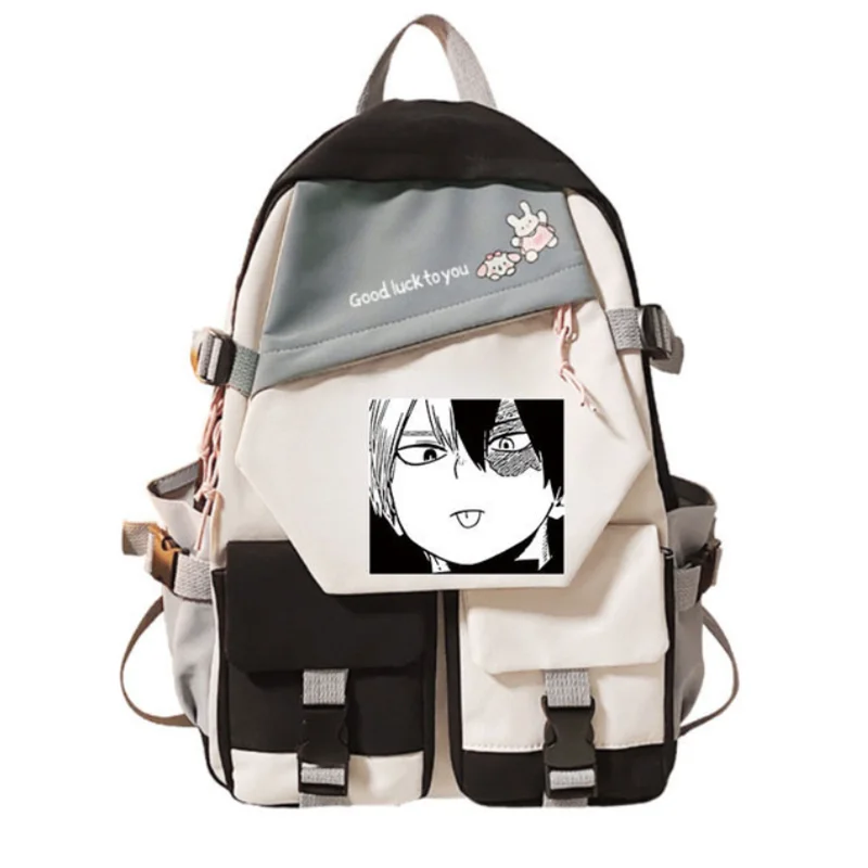 Anime Backpack Mochila Teenarges Schoolbag My Hero Academia Todoroki Shoto Men Women Causal Color Blocking Laptop Outdoor Bags