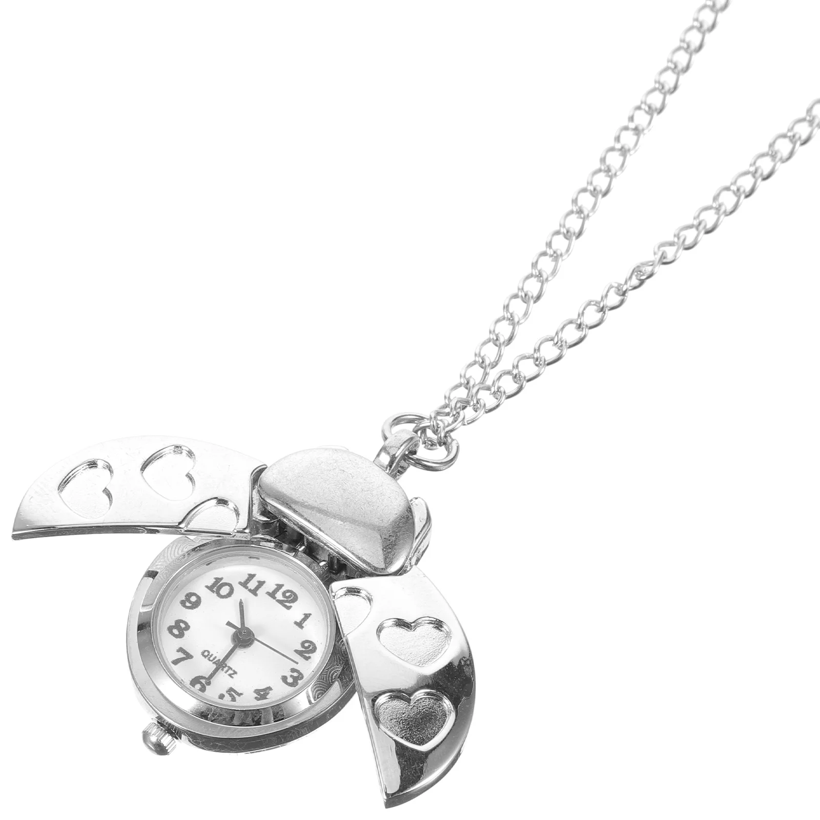 Montre de poche en argent CÔTÉ cinelle pour femme, collier pendentif mignon vintage, montres pour femme