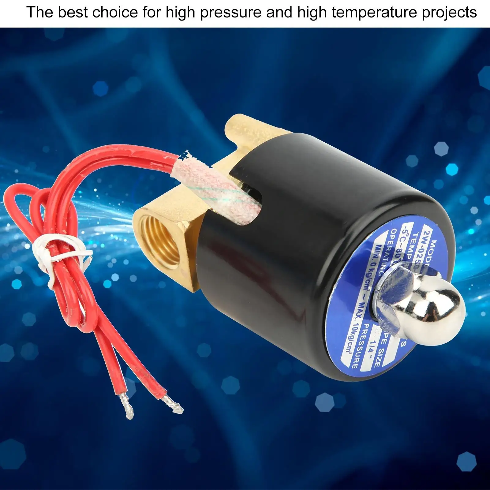 2W-025-08 G1/4 Brass Solenoid Valve, Direct Acting, Normal Closed, Water Pressure Control