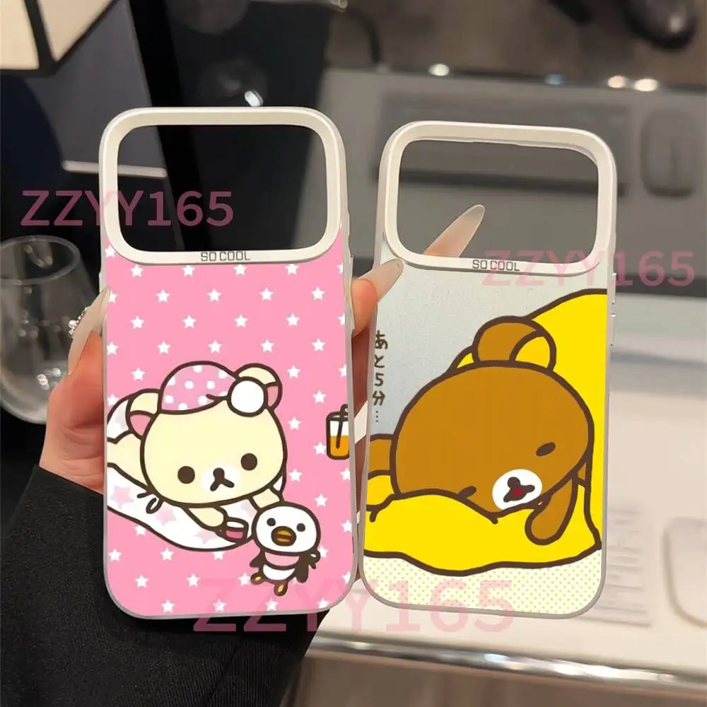 

Cute R-Rilakkuma Bear For iPhone 17,16,15,14,13,12,X,8,Pro,Max,Plus,SE4,Air,Mini Anti-Slip Design White IMD Matte Case
