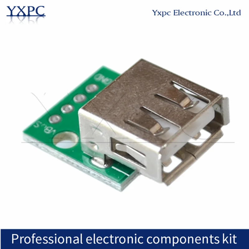 5pcs USB 2.0 Socket Type A Female USB To DIP 2.54MM PCB Board Adapter Converter Connector 4 Pin