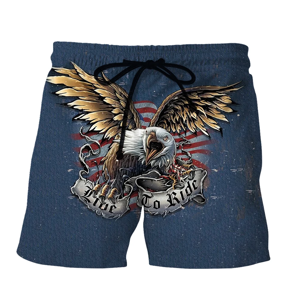 SONSPEE Bald Eagle Harajuku Summer 3D Print Shorts American National Bird Plus Size Men Women Personality Sports Short Pants