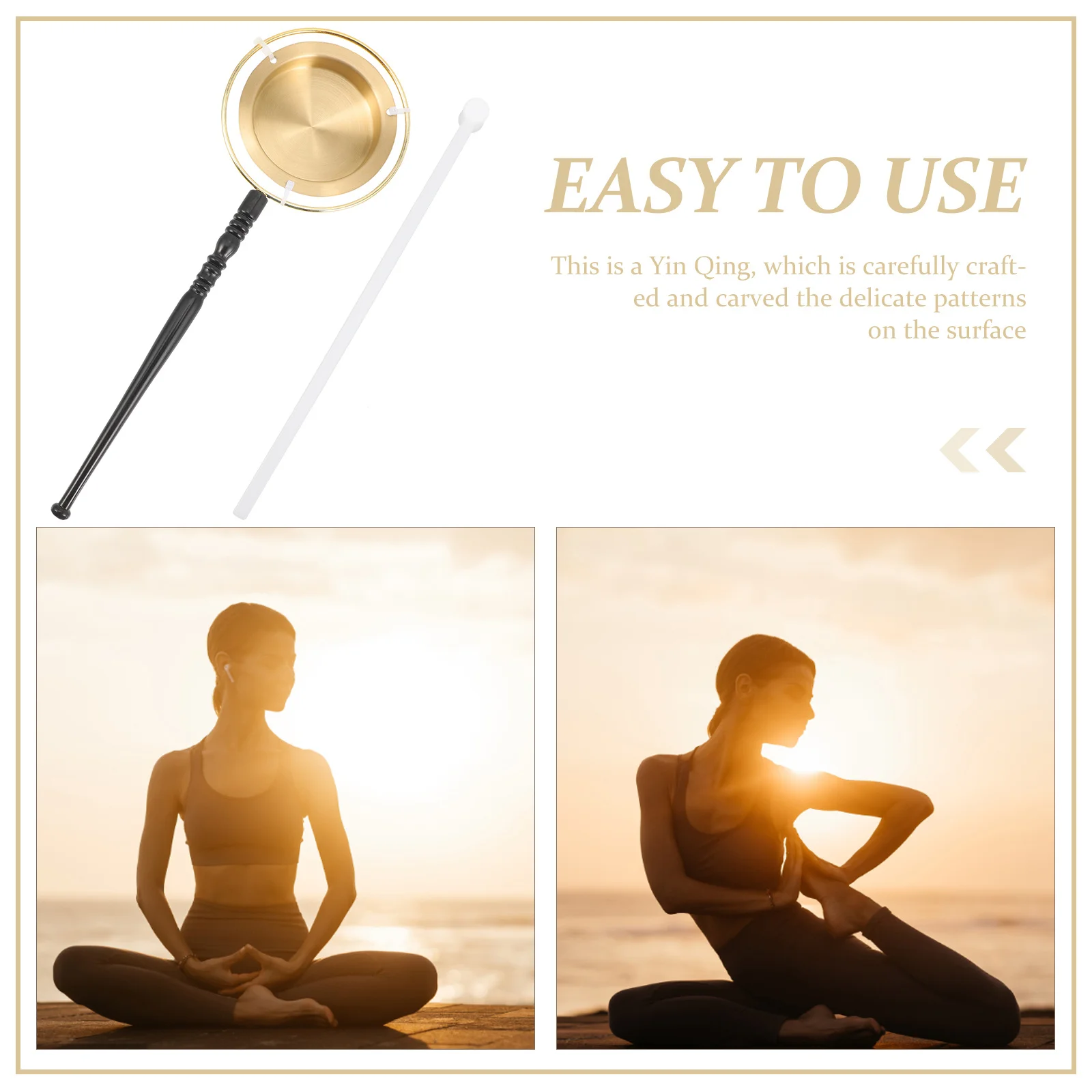 

1Set Highend Yin Qing Crisp Sound Chime Handbell for Prayer Dharma Rituals Home Office Decoration Buddhist Supply Musical