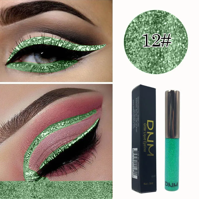 16 Farben Diamond Liquid Eyeliner Professional Silver Green Shiny Eyes Flash Langlebiger flüssiger Glitzer-Eyeliner Beauty Makeup – Detail 13