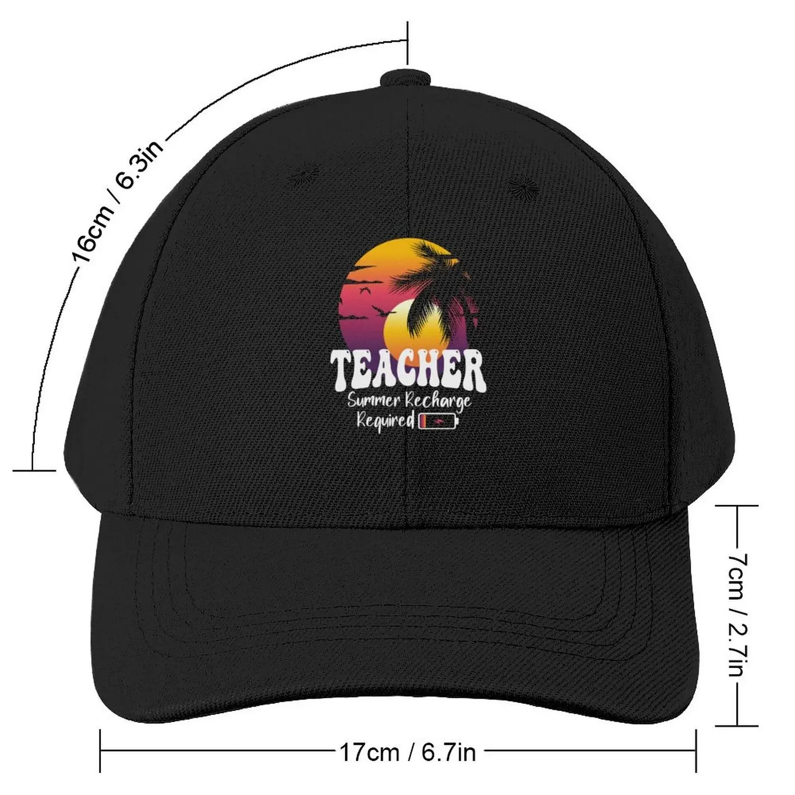 Teacher Summer Recharge Required Funny Women Hello Summer 2023 Gift Baseball Cap tea Hat Caps Male Women's