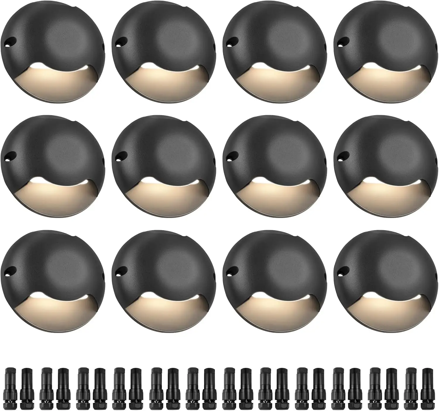 

Low Voltage Deck Lights, 3W 12V-24V LED Hardscape Lighting, IP66 Waterproof Outdoor Retaining Wall Light with Connectors