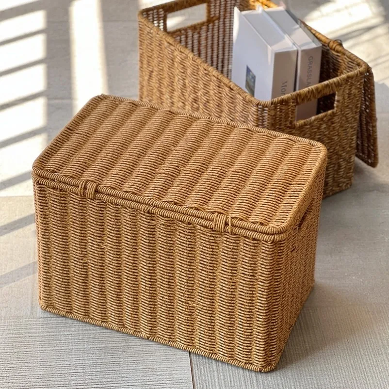 

Большая плетеная корзина для хранения с крышкой, в стиле кареты, для одежды, игрушек и прочих мелочей