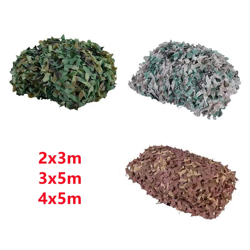 4x5m 3x5m Camouflage Net Woodland Training Camo Netting Outdoor Hunting Camping Sun Shelter Tent Garden Car Covers