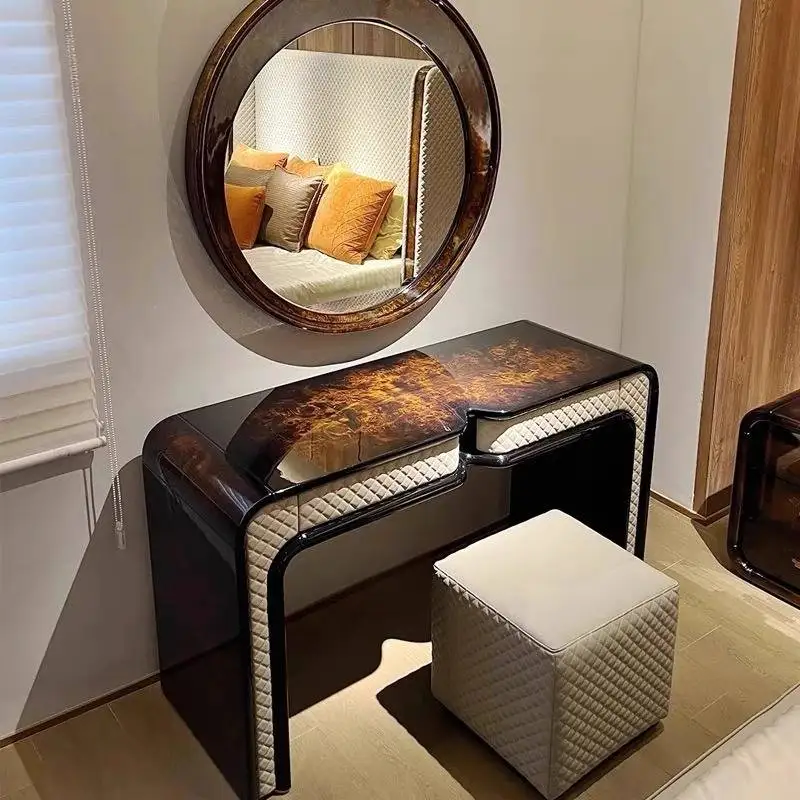 

Durable Brown Makeup Vanity Desk Storage Space Mirror Europa Makeup Vanity Desk Cheap Corner Kaptafel Furniture For Bedrooms