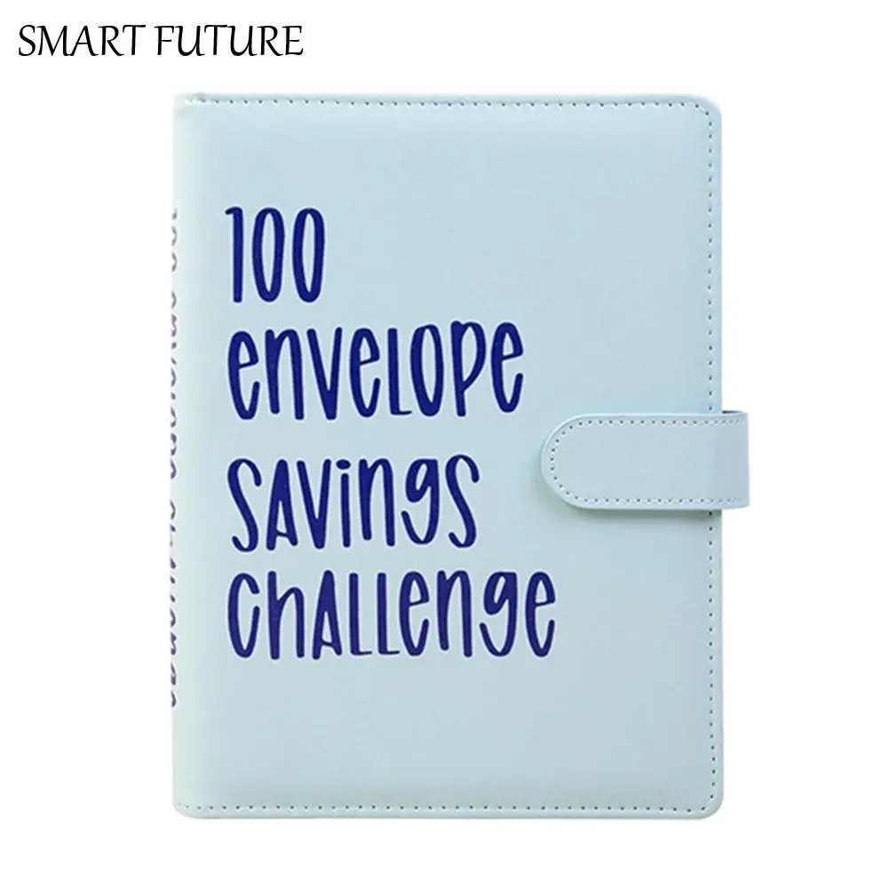 

With Cash Envelopes 100 Envelope Challenge Binder Money Saving PU Leather A5 Budget Binder Planner Habit Cultivation Pen Insert