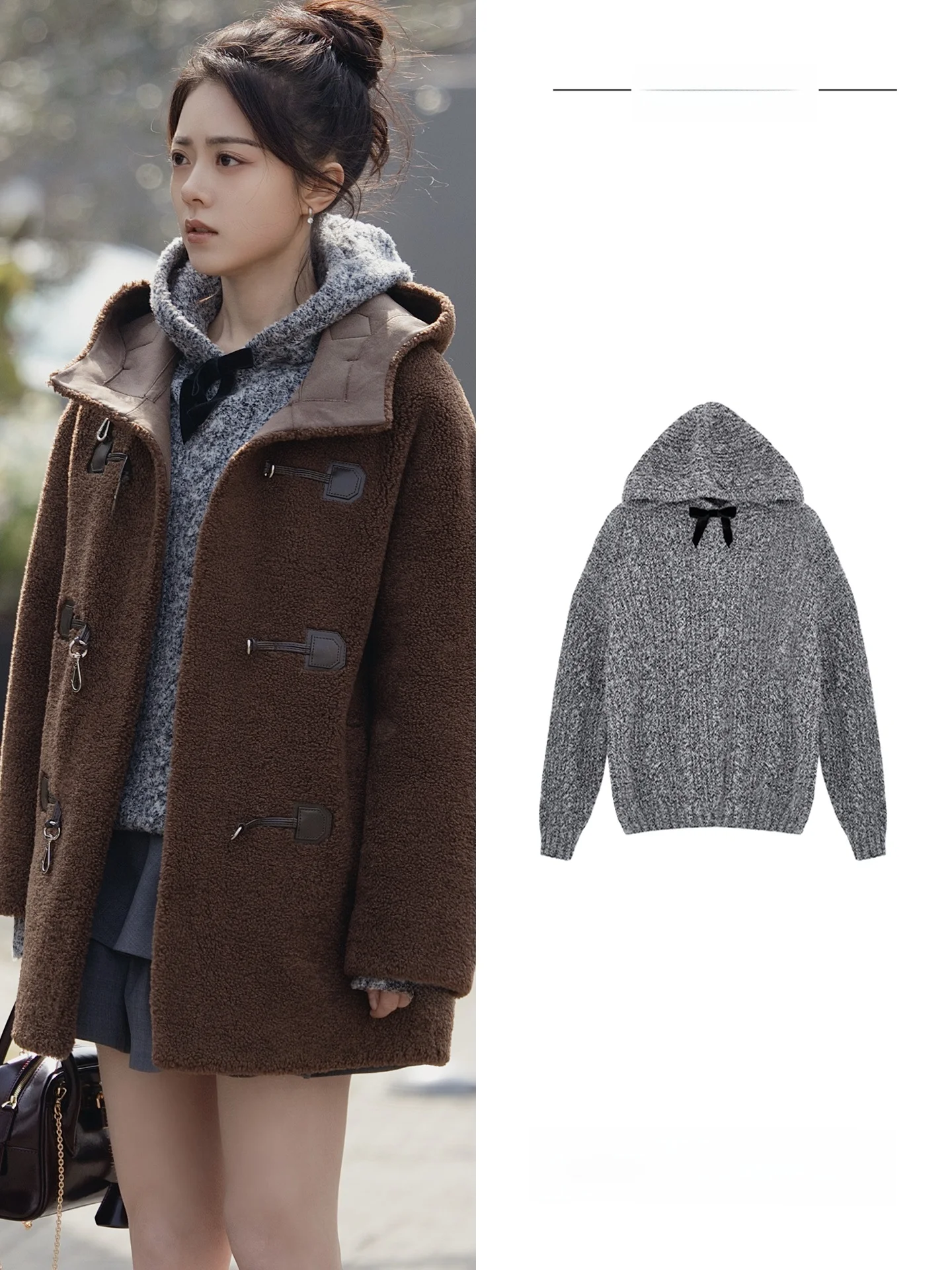 

Женская толстовка с капюшоном, вязаная кофта, повседневная свободная кофта с длинным рукавом, теплая, комфортная, из смесового хлопка