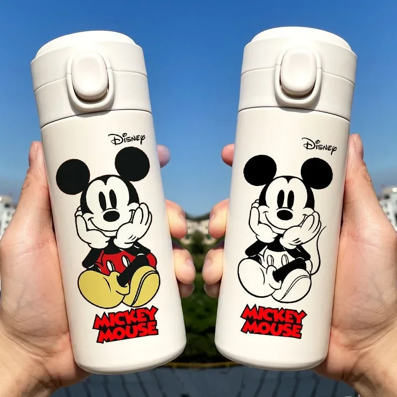 Disney Cartoon Mickey Minnie Mouse Thermos Vacuum Cup Bottle Water Cups 304 Stainless Steel Water Bottle Portable 350ML 450ML