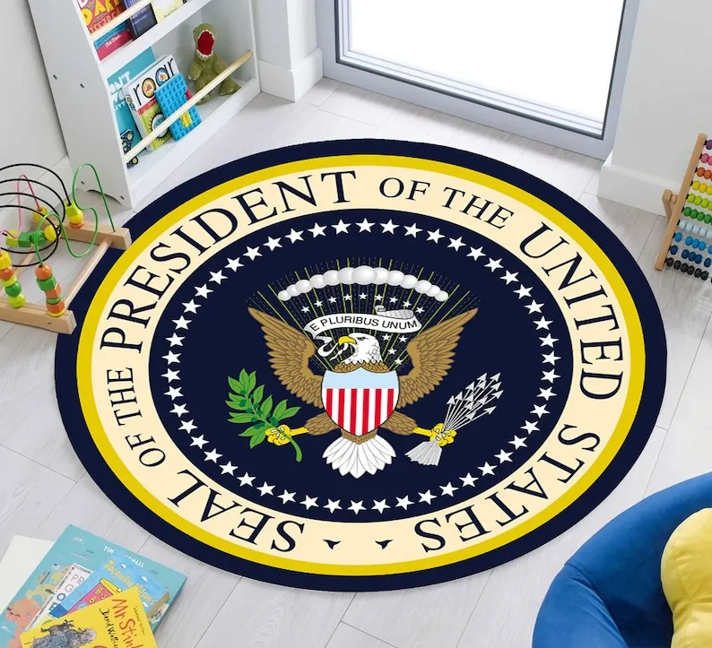 ختم تجريدي وبساط مستدير للرئيس - سجادة منطقة حديثة غير قابلة للانزلاق لديكور المنزل