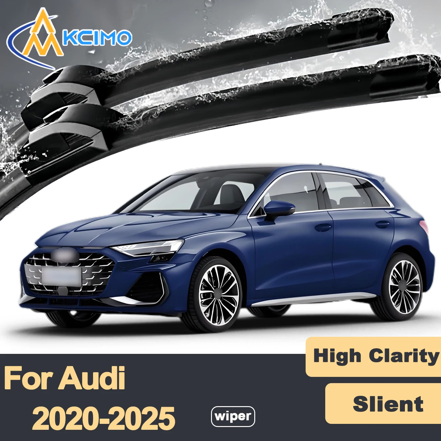 

Premium Rubber Durable Silent Windshield Wiper Blades 2pcs for Audi A3 8Y 2020-2025 S4 RS4 Front Wiper Blades Set