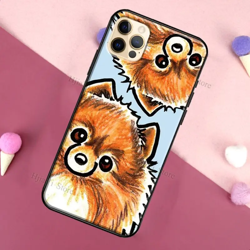 Pomeranian Watercolor Dog For iPhone 12 Pro Max 13 mini Case For iPhone 11 Pro Max XS X SE 2020 7 8 Plus XR Cover