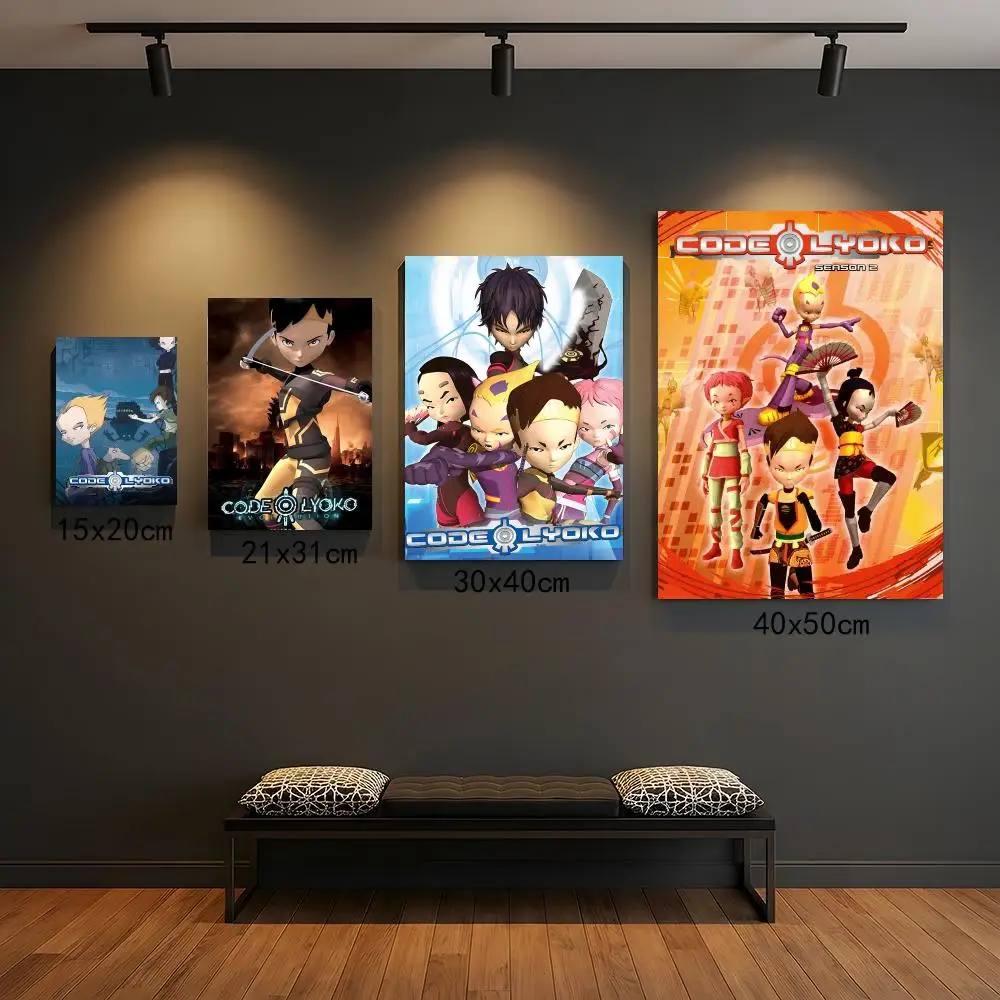 anime C-Code Lyoko-O Poster Peel and Stick Wall Art for Cafe Office Bar and Home Decoration