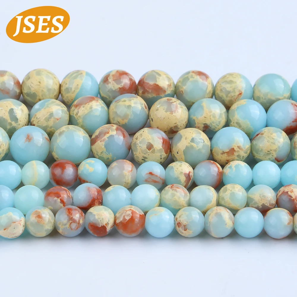 A++ Natural Stone Koreite Blue Shoushan Snakeskin Loose Spacer Beads Jewelry Making DIY Bracelets Necklace Accessories Charms