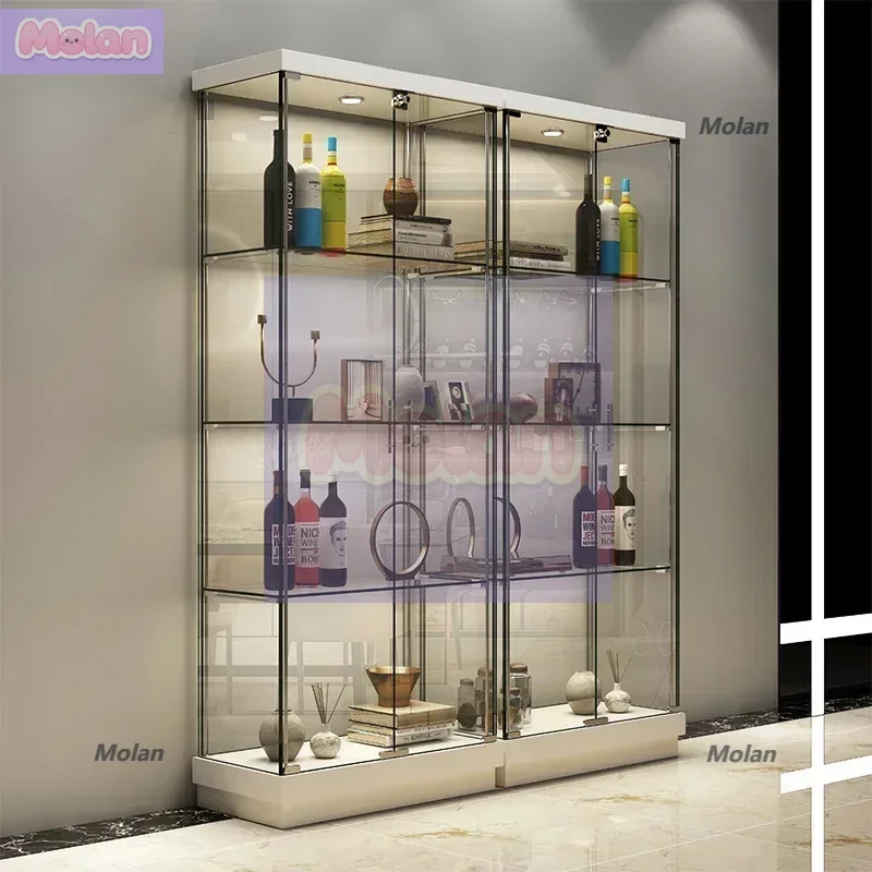 

Tempered glass wine cabinet in living room, modern and minimalist home, wall mounted dining cabinet, display cabinet in
