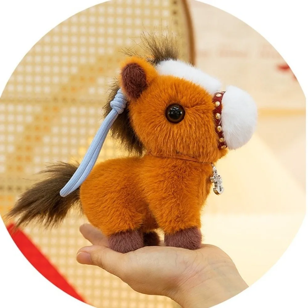 Nouveau Symbole de bon augure cheval 18cm porte-clés pendentif Animal sac à dos ornement pendentif