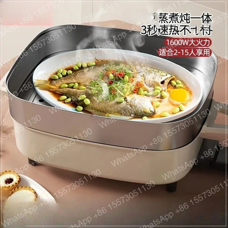 2025 new electric wok large-capacity electric hot pot household rectangular electric pot multi-function