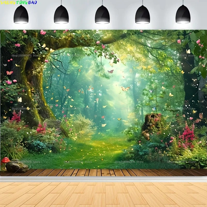 Conto de fadas místico castelo medieval fotografia cenários adereços paisagem bruxa livro mágico fantástico mundo floresta fundo ma08