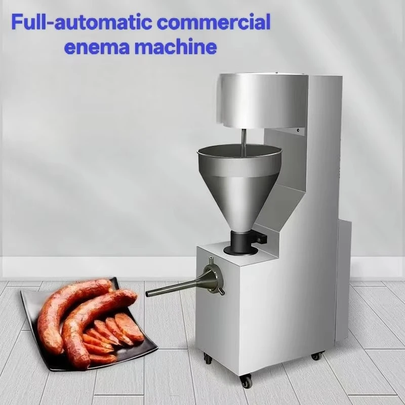 High Efficiency Electric Hydraulic Stainless Steel Sausage Stuffer New Condition Enema Machine Meat Processing 1500W Motor