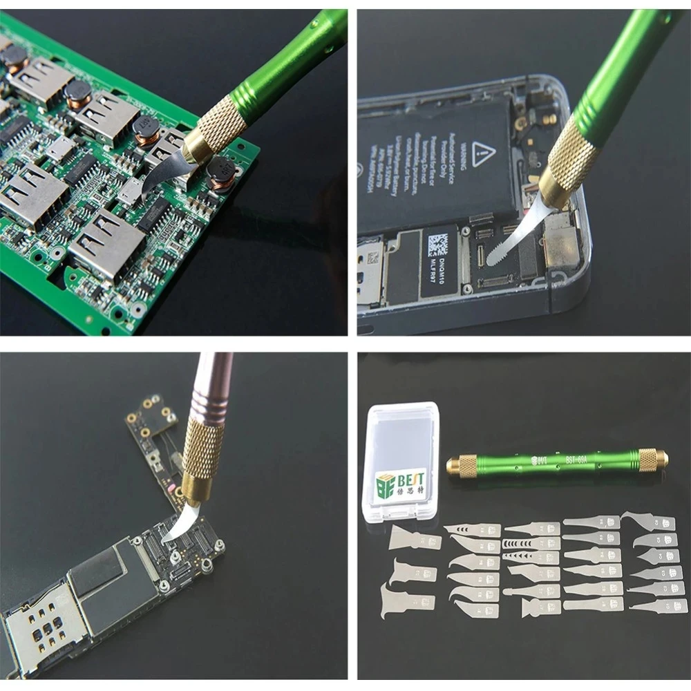 MILE 27 en 1 cuchillo de mantenimiento BGA para iPhone CPU NAND CHIP IC eliminar pegamento desmontar hoja de retrabajo