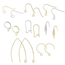 50pcs Stainless Steel Earwire Earrings Hooks Base for Earrings Ear Jewelry Making DIY Findings Accessories Wholesale Supplies