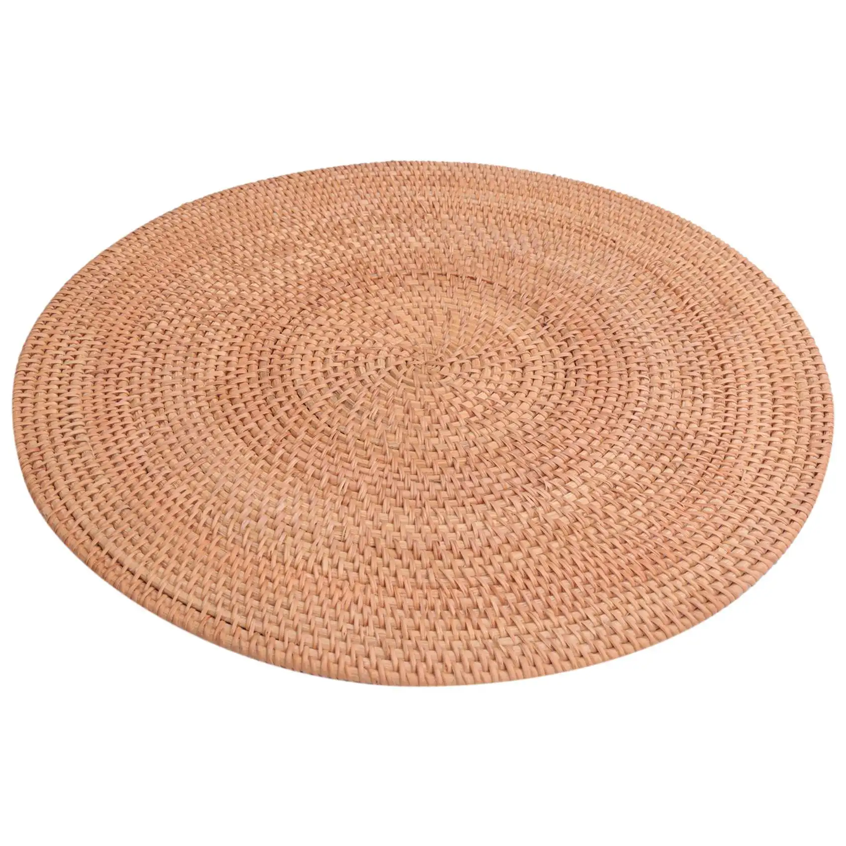 Manteles Individuales tejidos de mimbre, tapete antideslizante de mesa resistente al calor, salvamanteles redondos para platos calientes, 40cm