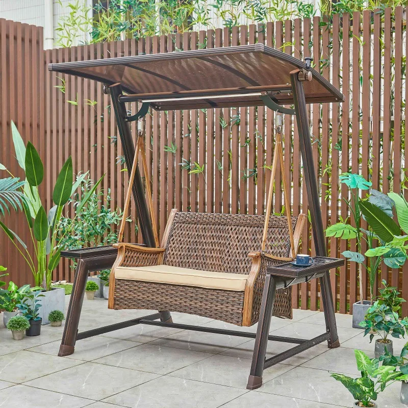 كرسي هزاز، أرجوحة، خارجي، فيلا، فناء، كرسي معلق، خارجي، حديقة، منزل، مزدوج