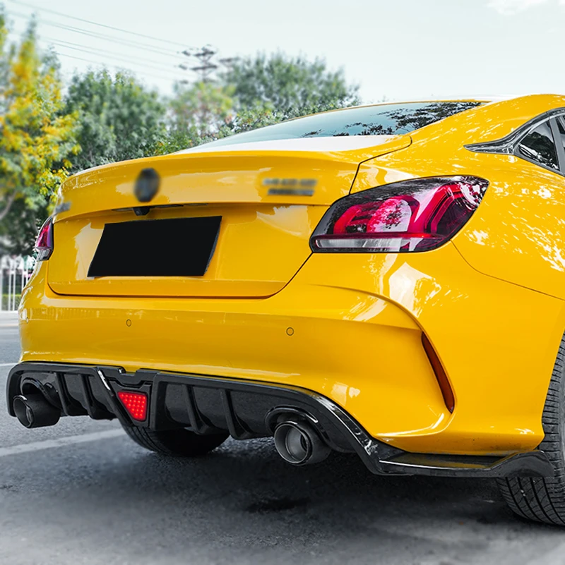 For 2021-2023 MG5 Car Rear Bumper Diffuser Lip Chin Spoiler Diverter Black Carbon Appearance Parts Tuned Parts Modified