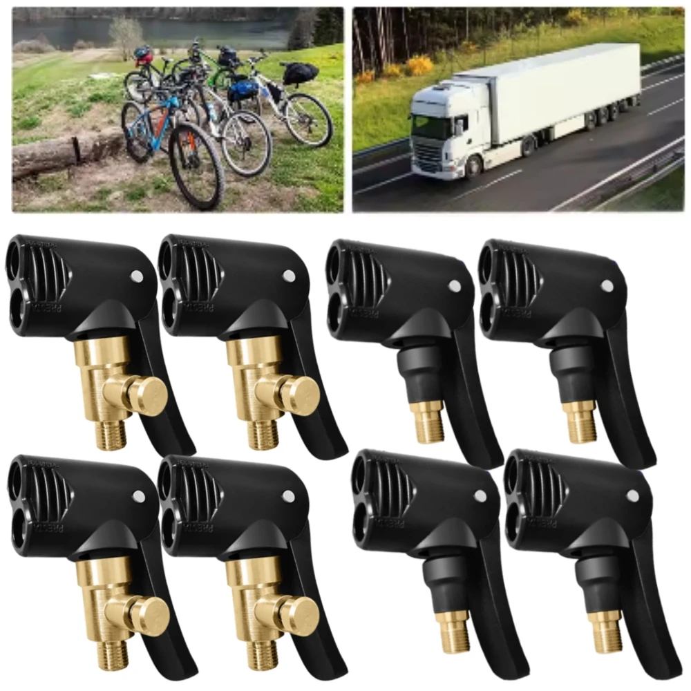 Adaptador de manguera de boquilla de bomba de bicicleta, piezas de bombeo de doble cabezal, accesorios de servicio, convertidor de válvula F/V A/V Schrader/Presta