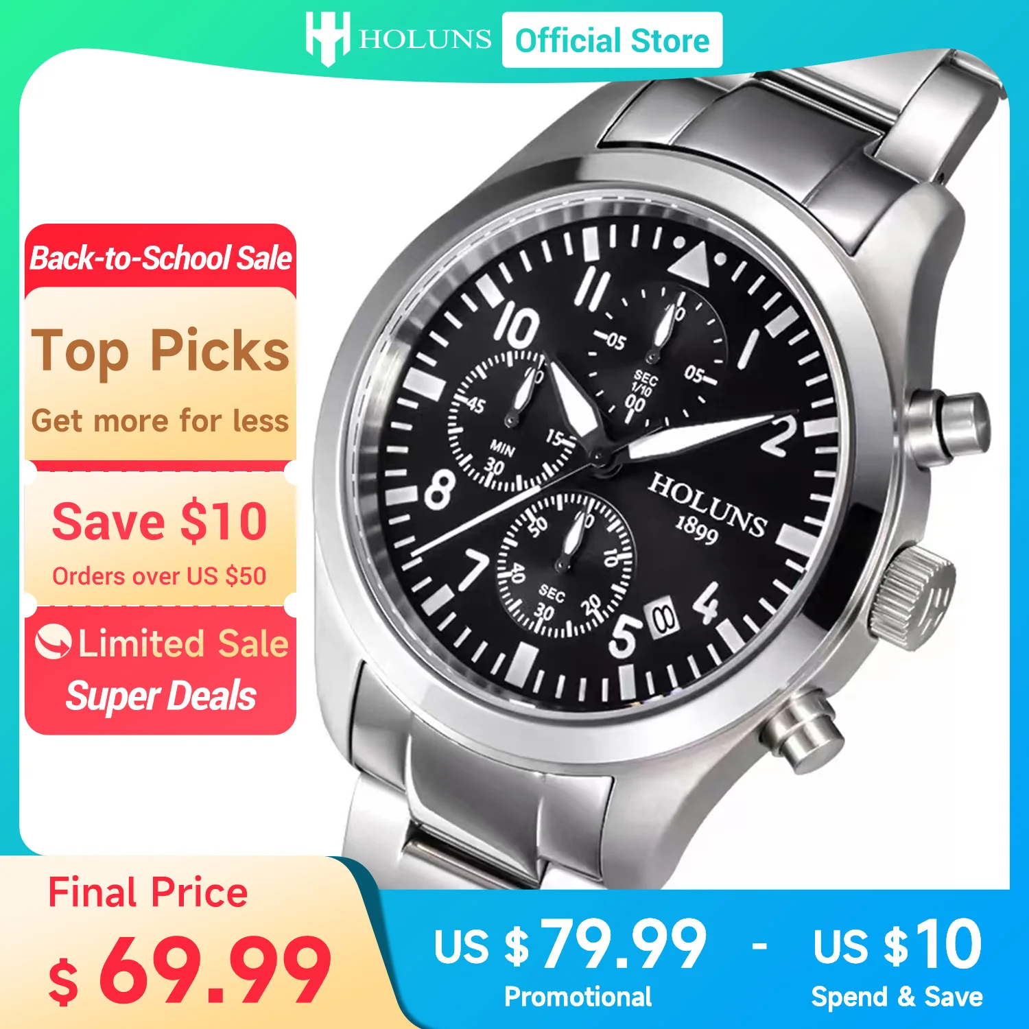 Fashionable luxury top brand men's sports watch, nylon strap, military-led digital waterproof watchs