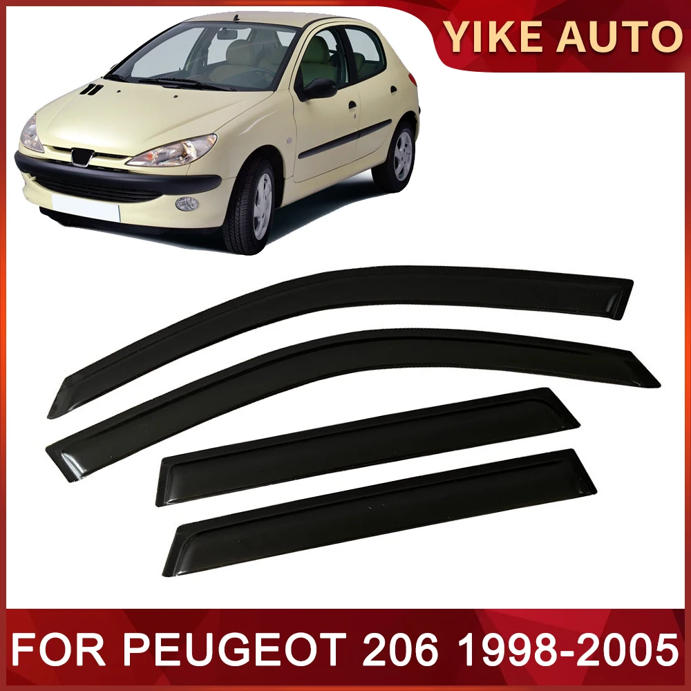 

Оконный козырек для PEUGEOT 206 1998-2005, Погодоустойчивый дверной козырек, защита от ветра, солнца, дождя, боковые окна, ветрозащитные дефлекторы для авто