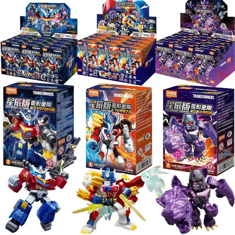 Blokees Transformation Optimus Prime Shockwave Soundwave Bumblebee Hot Rod Anime Figure Model Building Block Toys Birthday Gifts