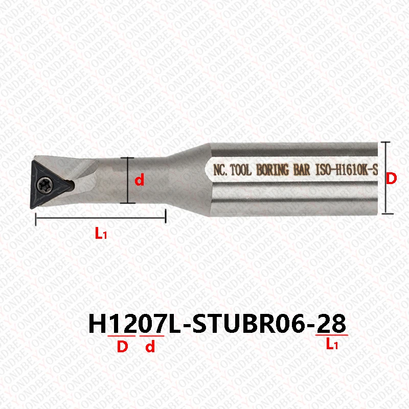 BEYOND STUBR CNC HSS 내부 선반 커터 생크, H05G H06H H07H H08J STUBR06 소형 헤드 가변 직경 터닝 공구 홀더