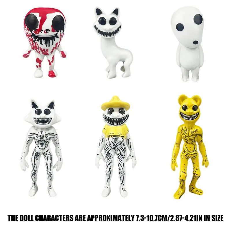 Game Character Figure 6pcs Character Figurines Miniature Toy Mini Figure Ornament Desk Cartoon Figurines Scary Prank Figure