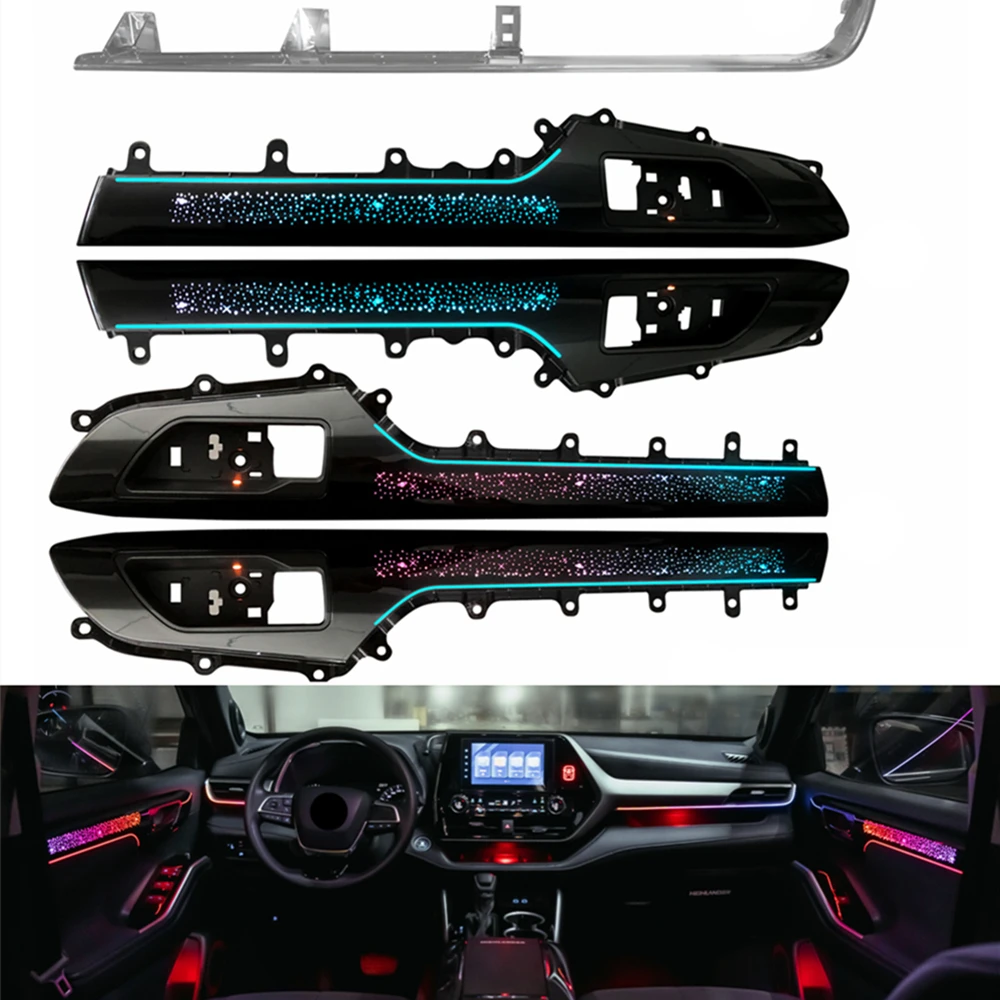 

Automotive Starry Sky Ambient light for Toyota Highlander Door LED trim panel 64 color interior light strip original installatio