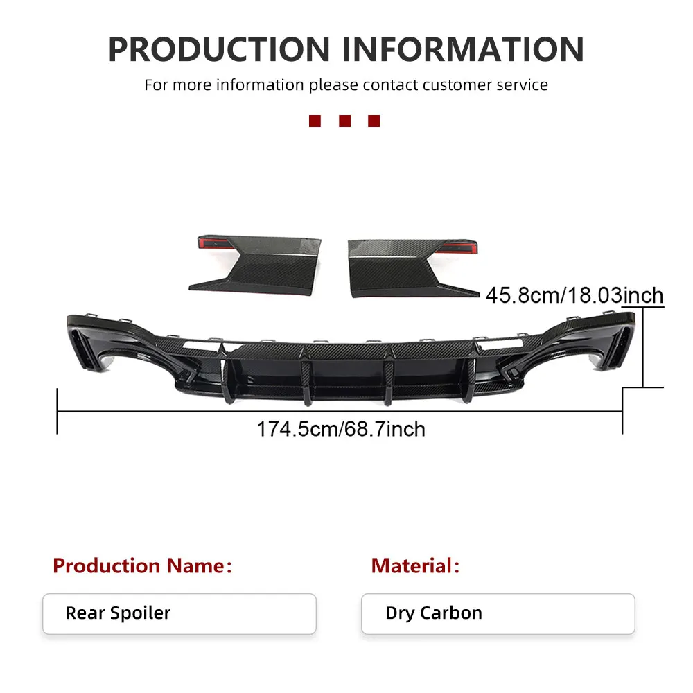 Dry Carbon Car Rear Bumper Diffuser Lip Spoiler for Audi RS6 C8 Avant 2019-2021 Rear Diffuser Lip Splitters Protector view 5