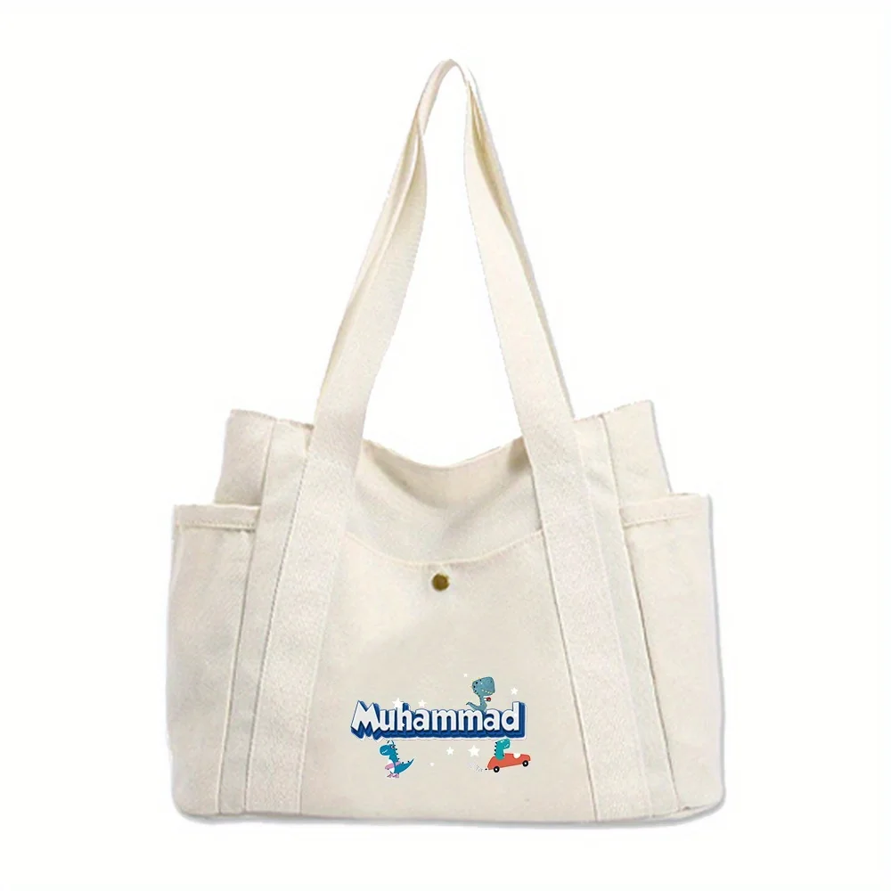 Personalized Customization Name Women's Shoulder Bag Large Capacity Shopping Bag Casual Handbag Commuting Storage Bag